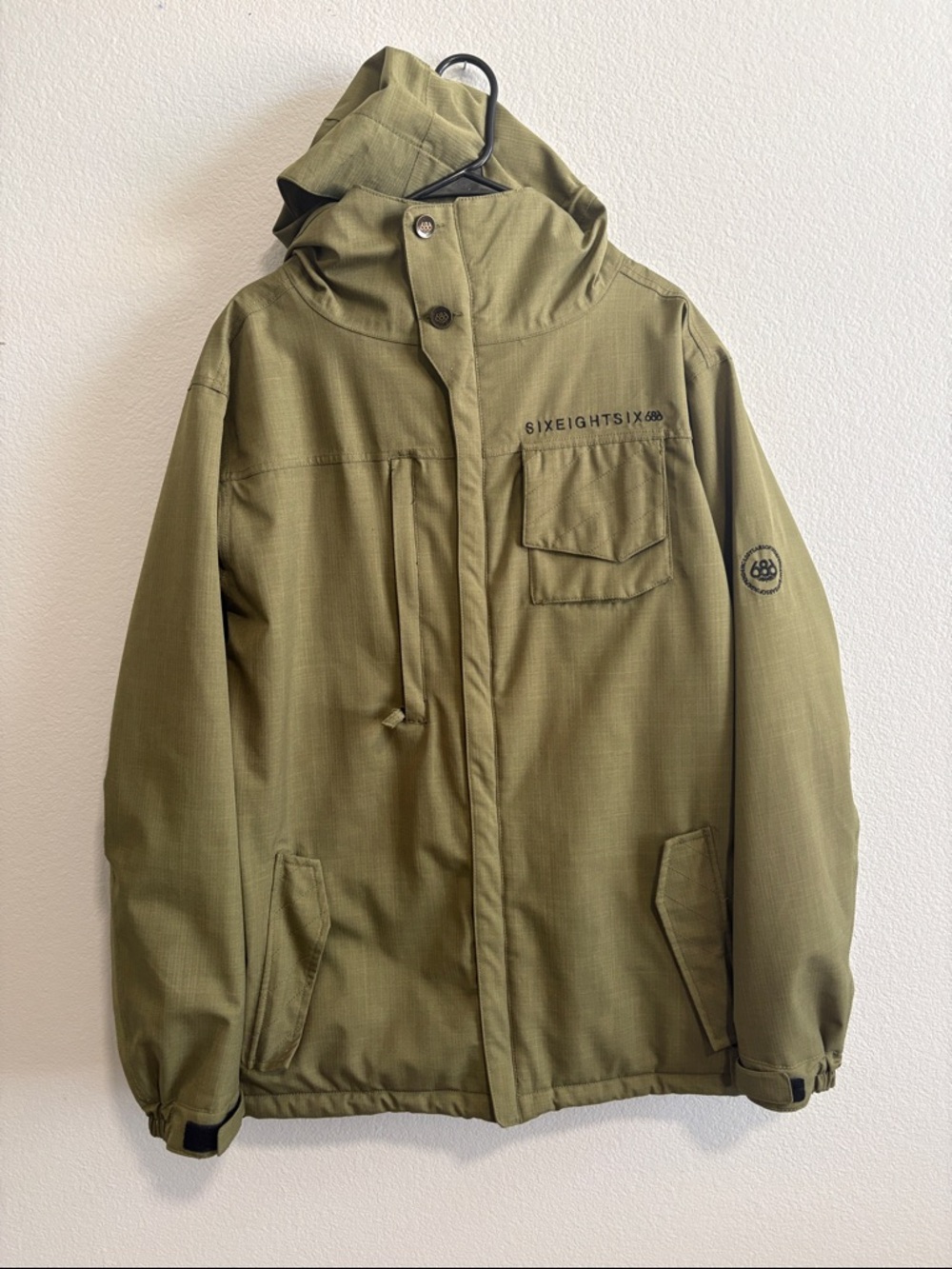686 Men's Olive Green Hooded Snow Jacket
